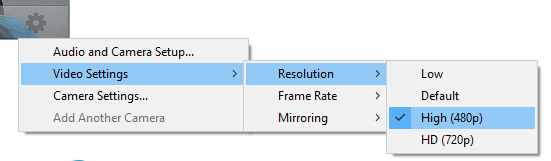 Screencap showing the path to changing your video resolution