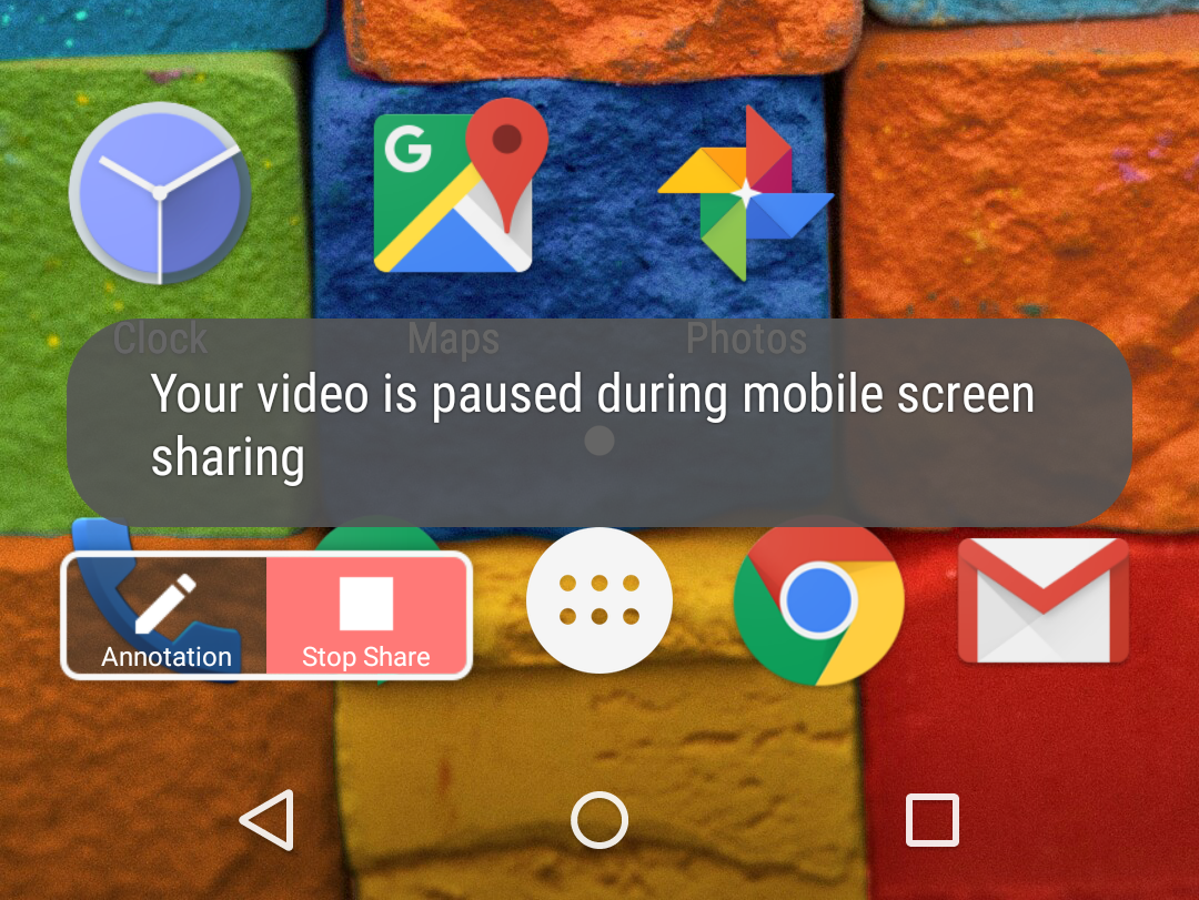 Screenshare start on Android phone