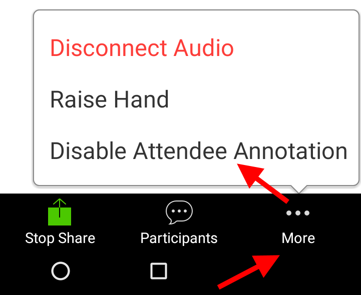 Disable participant annotation on Android tablet