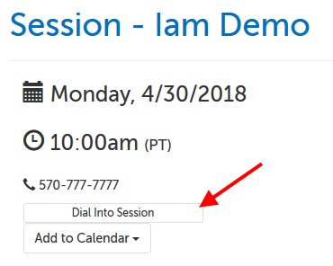 Dial Into Session
