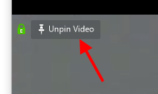 Unpin Video button