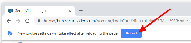 "Reload" prompted button
