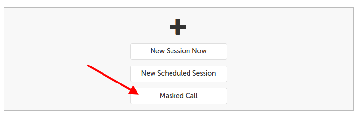 Arrow pointing at the Masked Call button